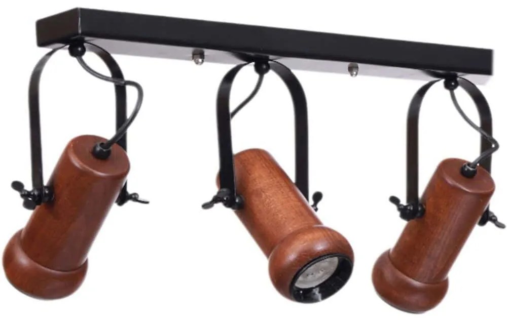 Φωτιστικό Οροφής - Σποτ 534LUN5900 55x15x26cm 3xGU10 10W Black-Walnut Opviq