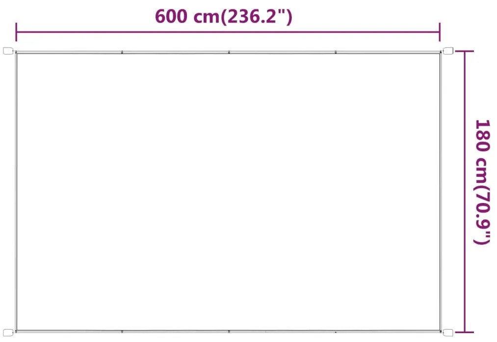 vidaXL Τέντα Κάθετη Ανθρακί 180 x 600 εκ. από Ύφασμα Oxford