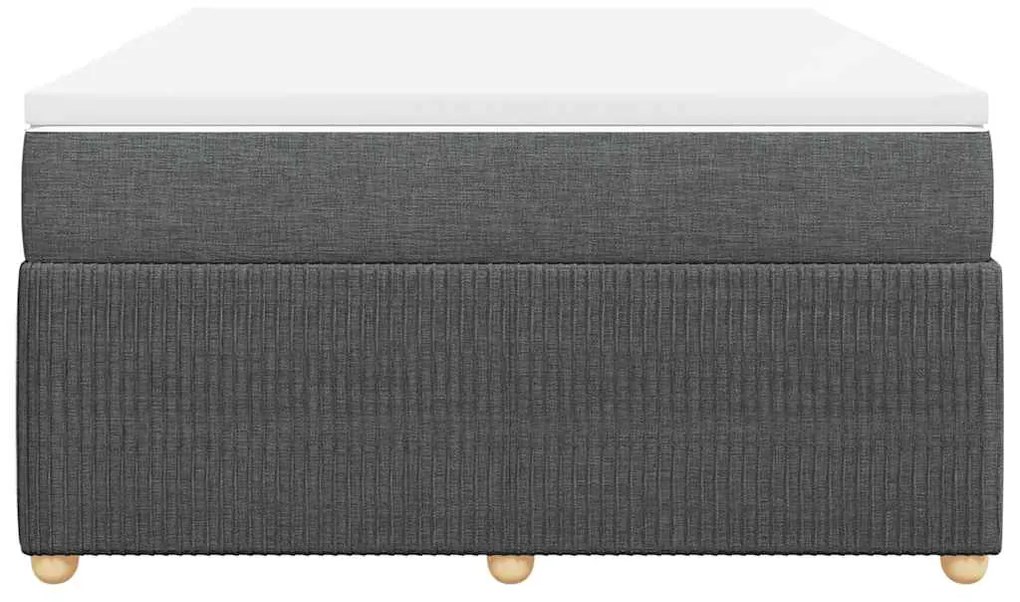 vidaXL Κρεβάτι Boxspring με Στρώμα Σκούρο Γκρι 140x190 εκ. Υφασμάτινο