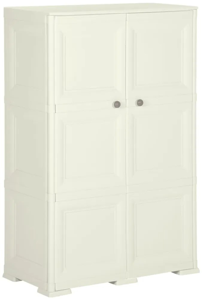 vidaXL Πλαστικό Ντουλάπι Κρεμ Ανοιχτό 79 x 43 x 125εκ. με Σχέδιο Ξύλου