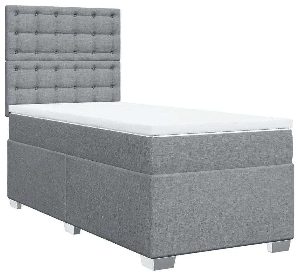 ΚΡΕΒΑΤΙ BOXSPRING ΜΕ ΣΤΡΩΜΑ ΑΝΟΙΧΤΟ ΓΚΡΙ 90X200 ΕΚ. ΥΦΑΣΜΑΤΙΝΟ 3292685