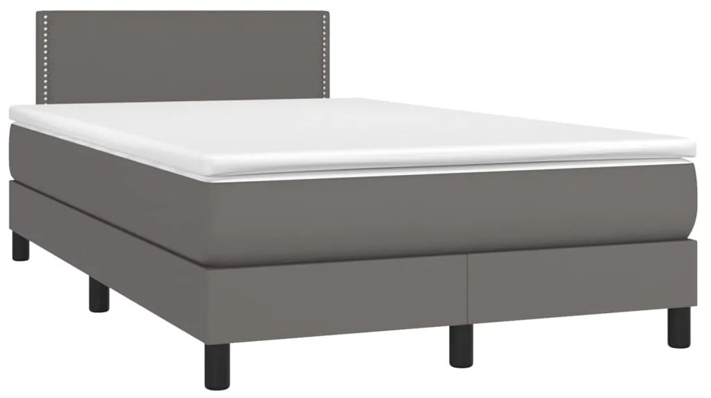 ΚΡΕΒΑΤΙ BOXSPRING ΜΕ ΣΤΡΩΜΑ &amp; LED ΓΚΡΙ 120X200 ΕΚ. ΣΥΝΘ. ΔΕΡΜΑ 3134157