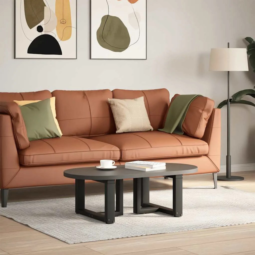 vidaXL Πόδια Τραπεζιού Σαλονιού σε Σχήμα Τ, 2 τεμ. Μαύρο, Ατσάλι 40x25x(30-31) εκ.