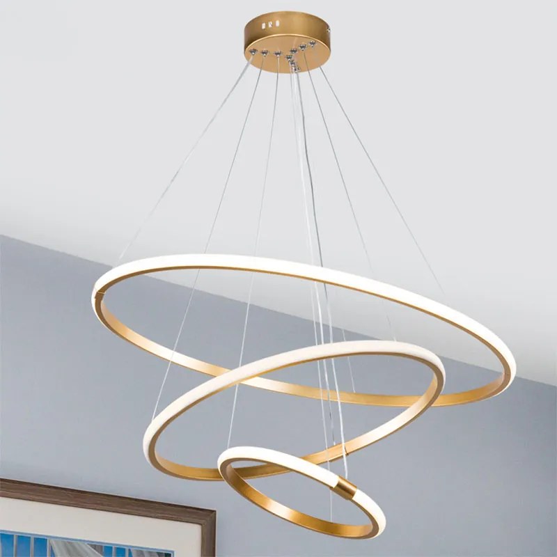 ΦΩΤΙΣΤΙΚΟ ΟΡΟΦΗΣ ΤΡΙΦΩΤΟ PWL-1156 PAKOWORLD LED 60-80W ΧΡΥΣΟ Φ60X75CM