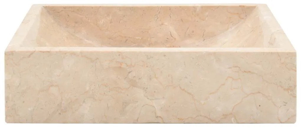 vidaXL Νιπτήρας Γυαλιστερό Κρεμ 45 x 30 x 12 εκ. Μαρμάρινος