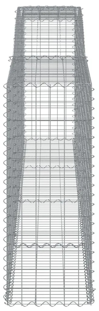 Συρματοκιβώτια Τοξωτά 2 τεμ. 400x50x120/140 εκ. Γαλβαν. Ατσάλι - Ασήμι