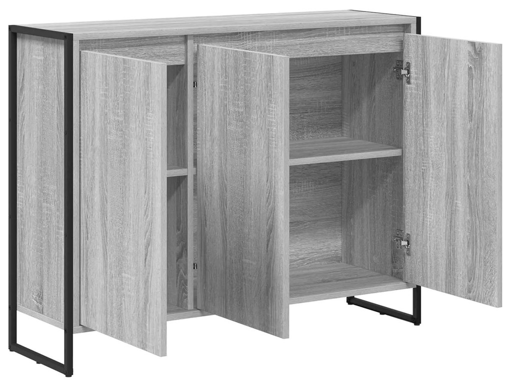 vidaXL Βοηθητικό ντουλάπι Γκρίζο Σονομα 96,5 x 30 x 75 εκ