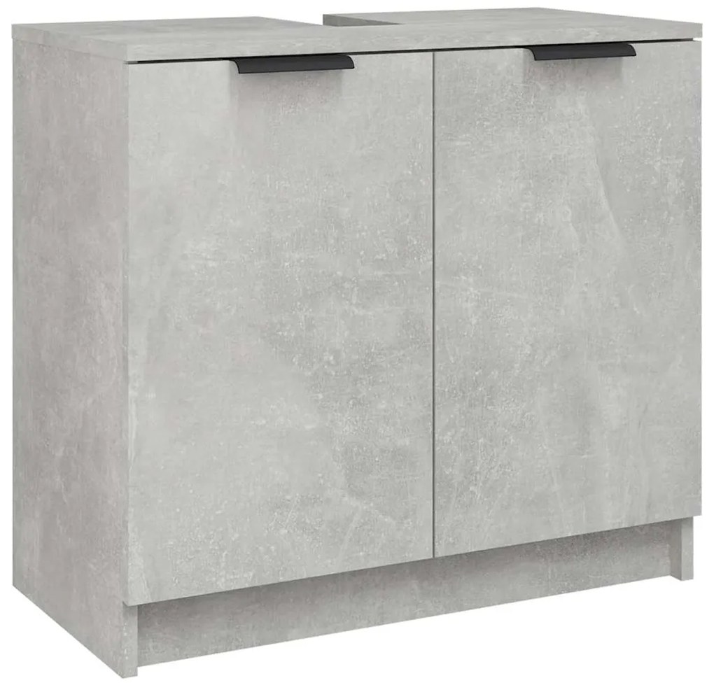 vidaXL Ντουλάπι Μπάνιου Γκρι Σκυροδέματος 64,5x33,5x59 εκ. Επεξ. Ξύλο