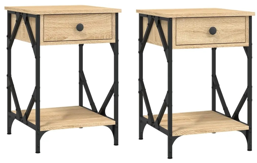 vidaXL Κομοδίνα 2 τεμ. Sonoma Δρυς 40x42x60 εκ. από Επεξεργασμένο Ξύλο