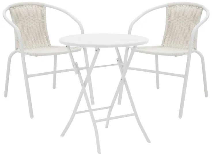 Intrahome Τραπεζαρία Albero-Obbi Intrahome 3τεμ μέταλλο σε λευκή απόχρωση Φ60x70εκ | SKU: INTRAPA-241111299