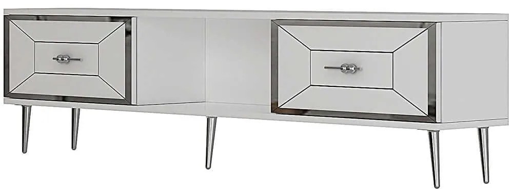 Έπιπλο Τηλεόρασης Arno 475OLV3066 150x29,6x40,6cm White-Silver