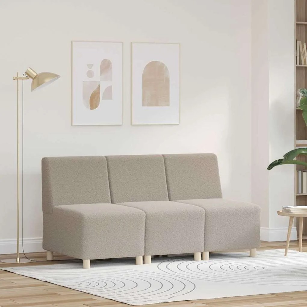 vidaXL Μοναδικός Καναπές χωρίς Χερούλια 3 pcs Ανοιχτό γκρι