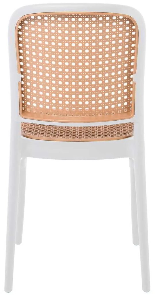 FLORENCE Καρέκλα PP Άσπρο, PP rattan Μπεζ