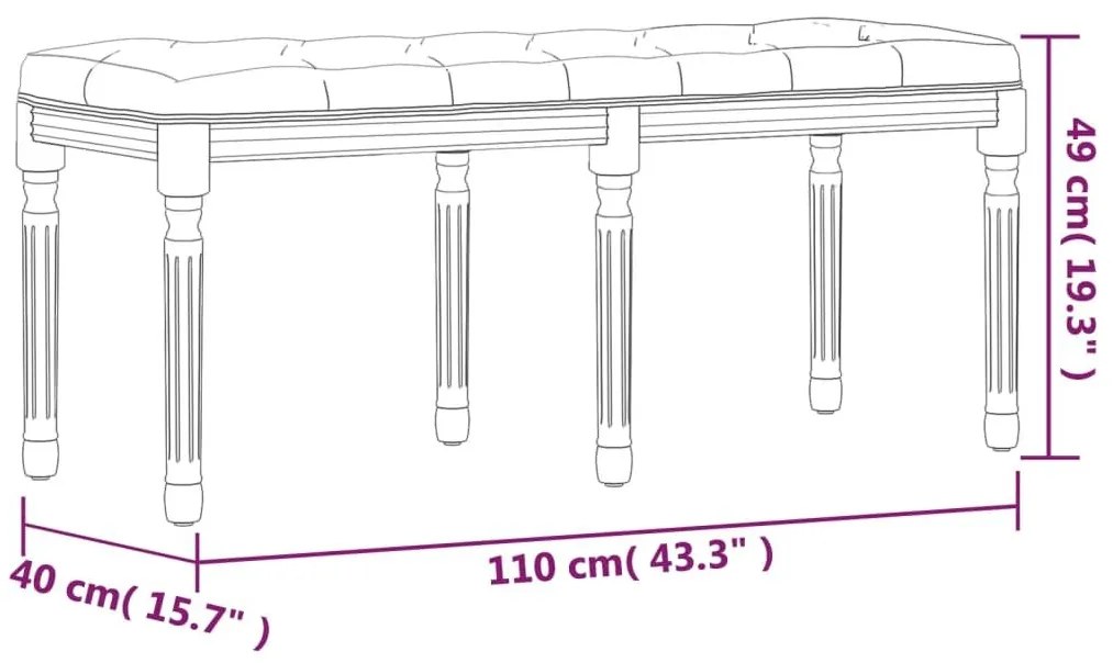 Πάγκος Σκούρο Γκρι 110x40x49 εκ. Βελούδινος - Γκρι