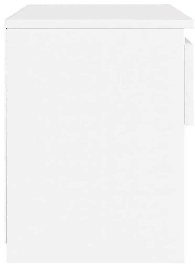 Κομοδίνο Λευκό 40 x 30 x 39 εκ. από Μοριοσανίδα - Λευκό
