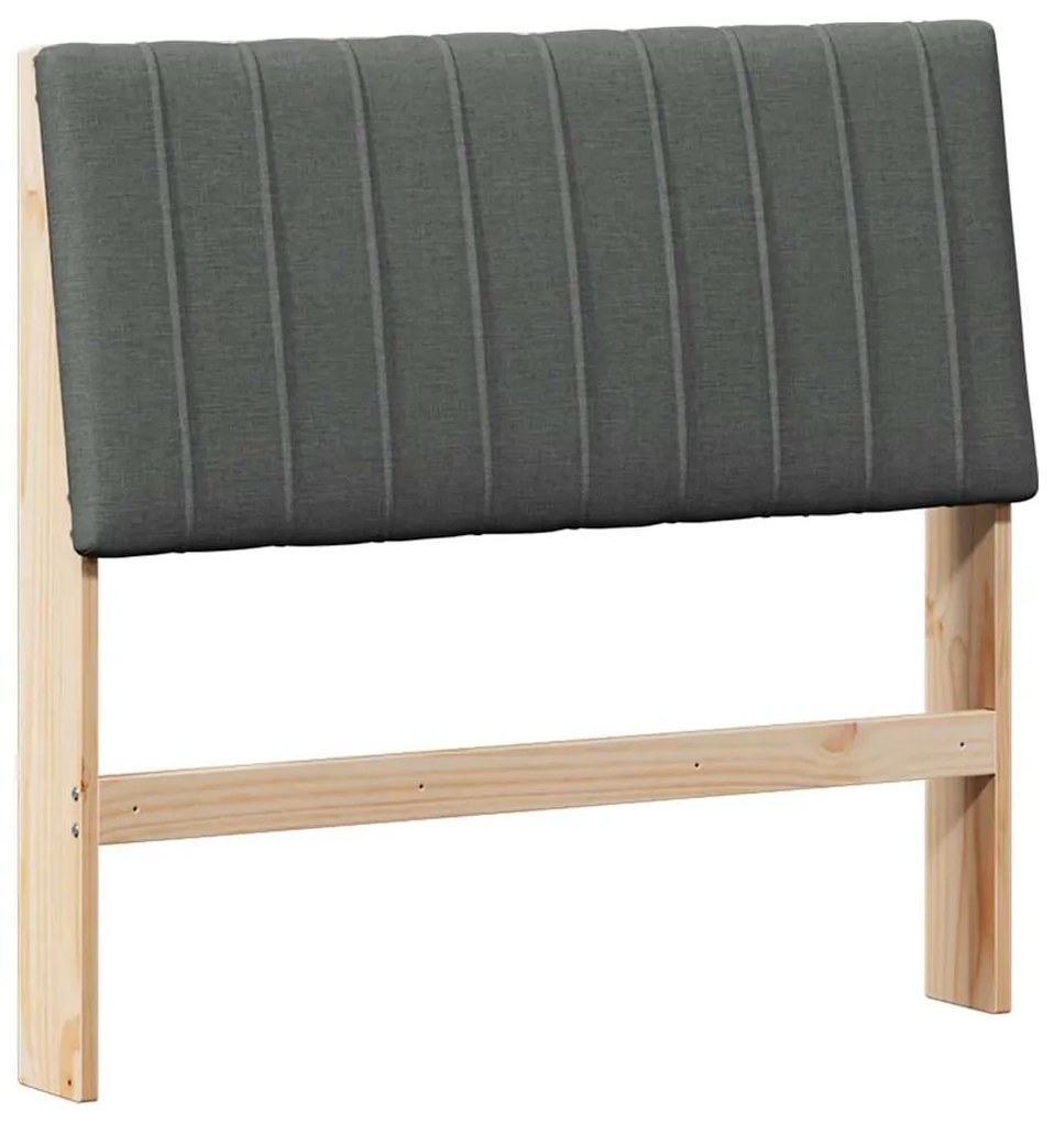vidaXL Ταπετσαρισμένο κεφαλάρι Σκούρο Γκρι 100 cm Στερεά ξυλεία πεύκου