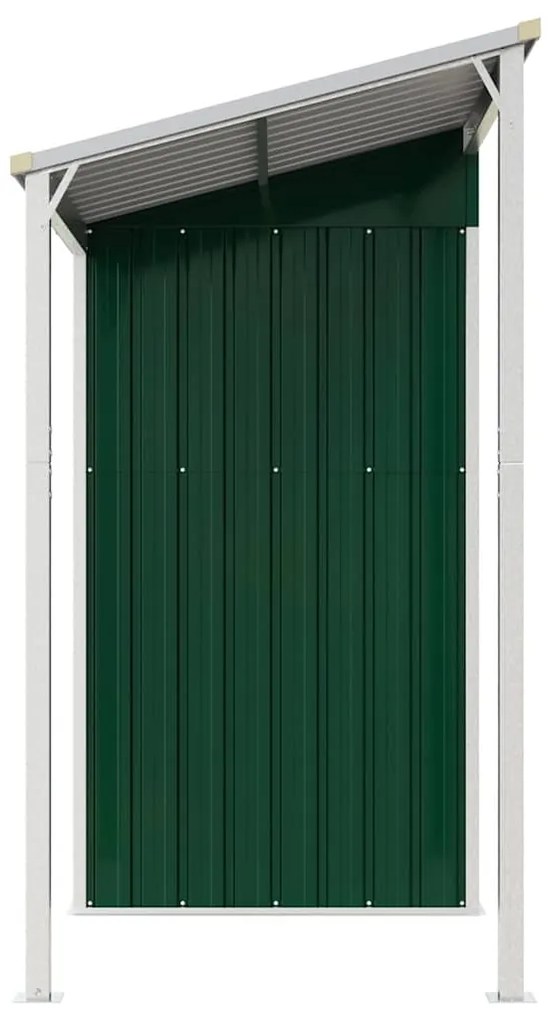 vidaXL Αποθήκη Κήπου Εκτεταμένη Οροφή Πράσινη 277x107x181 εκ. Ατσάλι