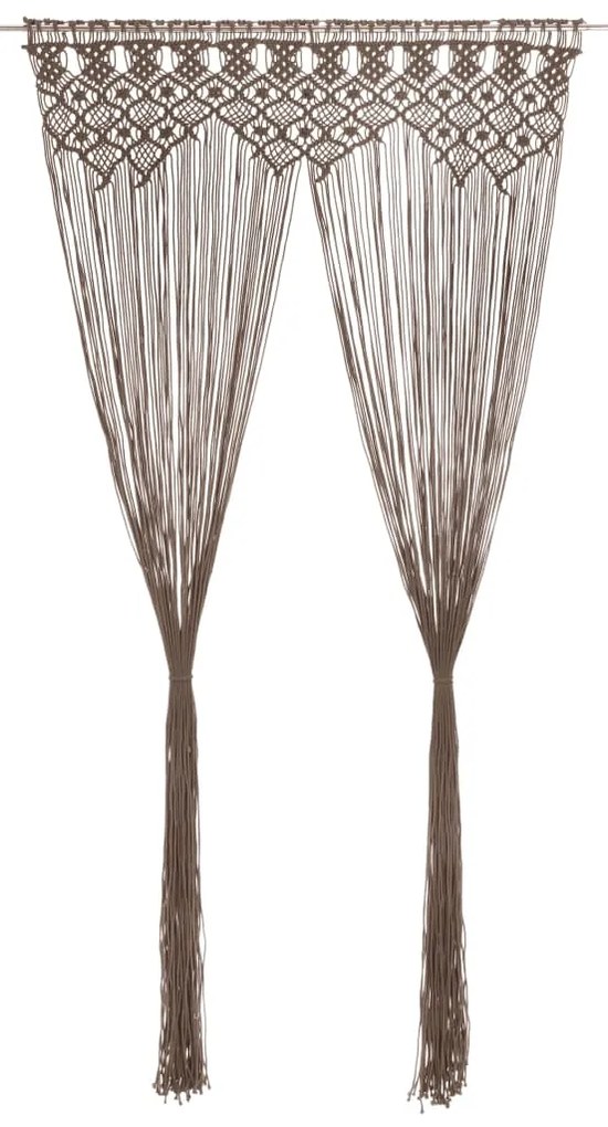 vidaXL Κουρτίνα Μακραμέ Taupe 140 x 240 εκ. Βαμβακερή