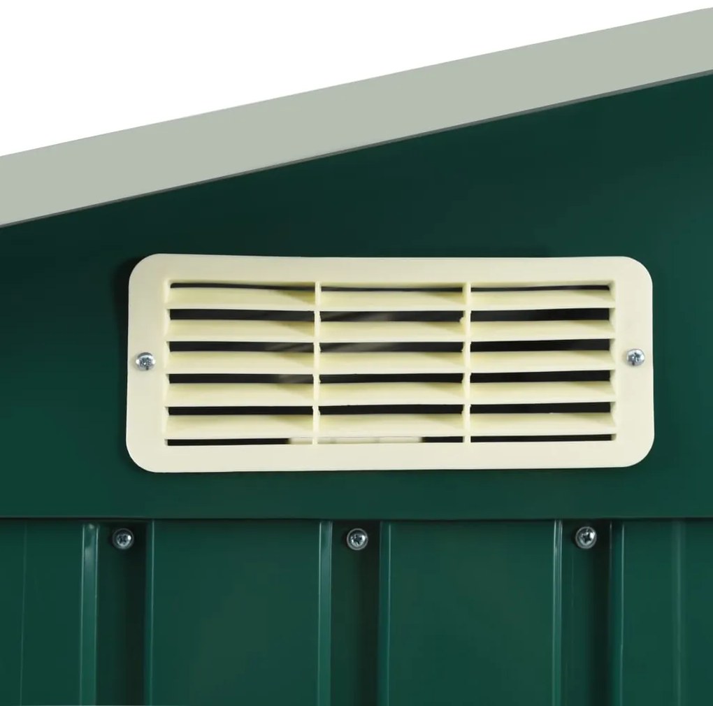 vidaXL Αποθήκη Κήπου με Ράφια Πράσινη 205 x 130 x 183 εκ. Σιδερένια
