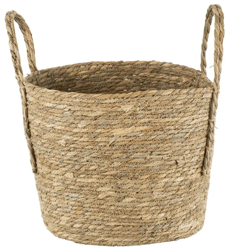 Καλάθι Διακοσμητικό Tinos 20292 Φ35x30cm Beige GloboStar Grass