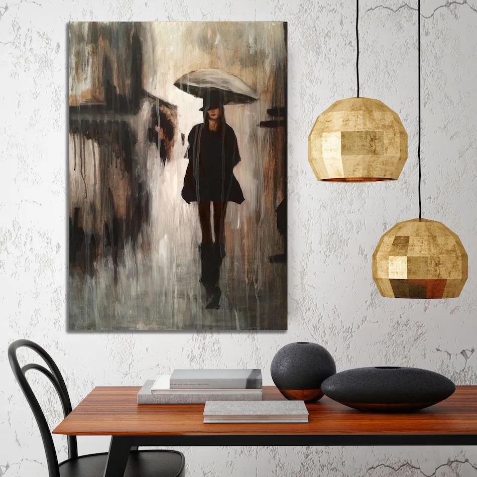 Πίνακας σε καμβά με γυναίκα και ομπρέλα KNV860 30cm x 40cm