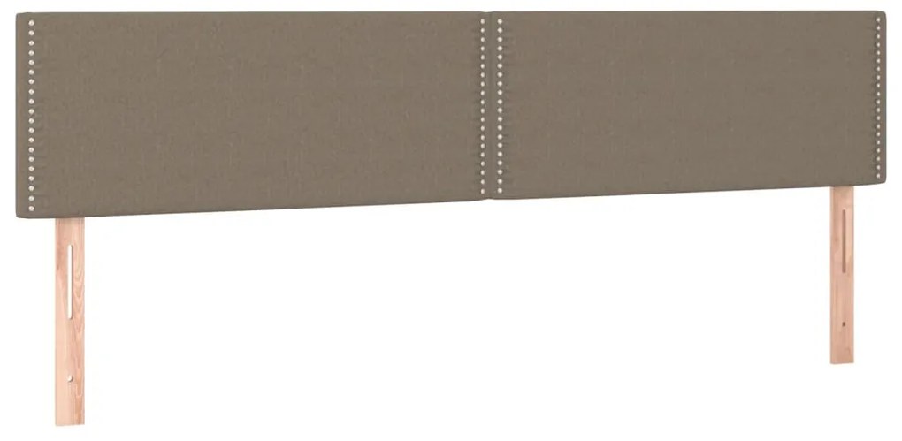 vidaXL Κρεβάτι Boxspring με Στρώμα & LED Taupe 200x200 εκ. Υφασμάτινο