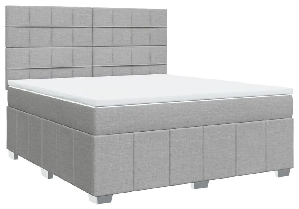 ΚΡΕΒΑΤΙ BOXSPRING ΜΕ ΣΤΡΩΜΑ ΑΝΟΙΧΤΟ ΓΚΡΙ 180X200 ΕΚ. ΥΦΑΣΜΑΤΙΝΟ 3291747