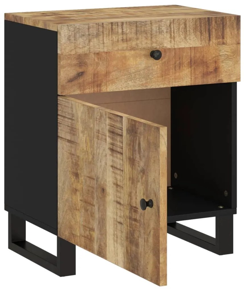 vidaXL Κομοδίνο 50x33x60 εκ. Μασίφ Ξύλο Μάνγκο &amp; Επεξεργασμένο Ξύλο