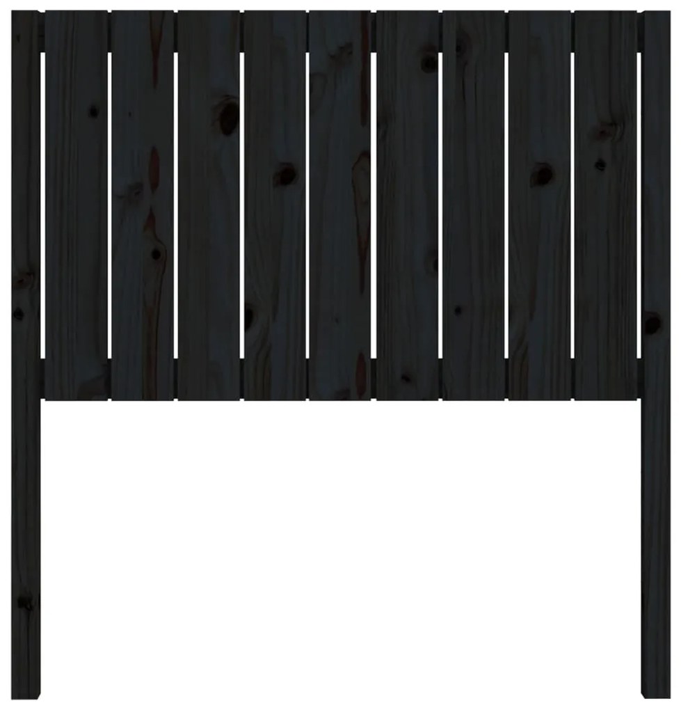 vidaXL Κεφαλάρι Κρεβατιού Μαύρο 95,5 x 4 x 100 εκ. Μασίφ Ξύλο Πεύκου