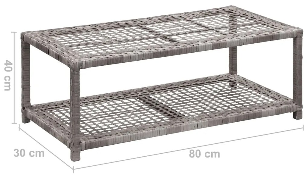 vidaXL Παπουτσοθήκη Γκρι 80 x 40 x 30 εκ. από Συνθετικό Ρατάν