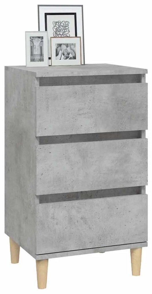 vidaXL Κομοδίνο Γκρι Σκυρ. 40x35x70 εκ. από Επεξεργασμένο Ξύλο