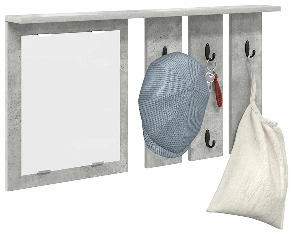 vidaXL Τοίχου Κρεμάστρα με ράφι Γκρι σκυροδέματος 85 x 10 x 45 εκ.