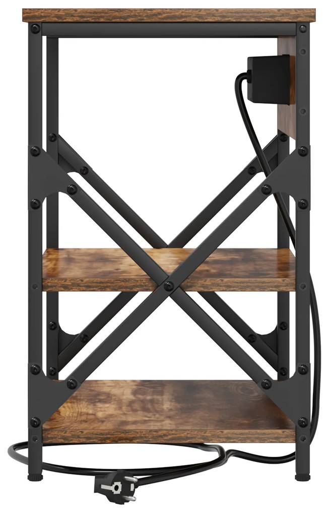 vidaXL Κομοδίνο Καπνιστό Δρύς 41 x 31 x 51 εκ. Επεξεργασμένο ξύλο