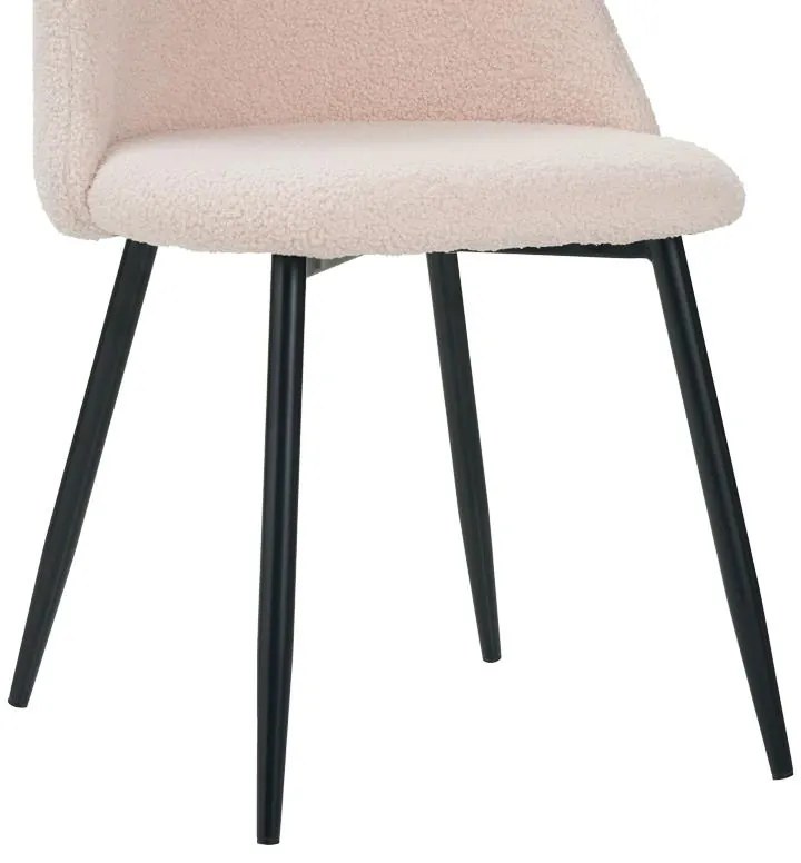 Καρέκλα Giselle μπουκλέ ύφασμα σε μπεζ απόχρωση 51x52x82εκ 51x52x82 εκ.