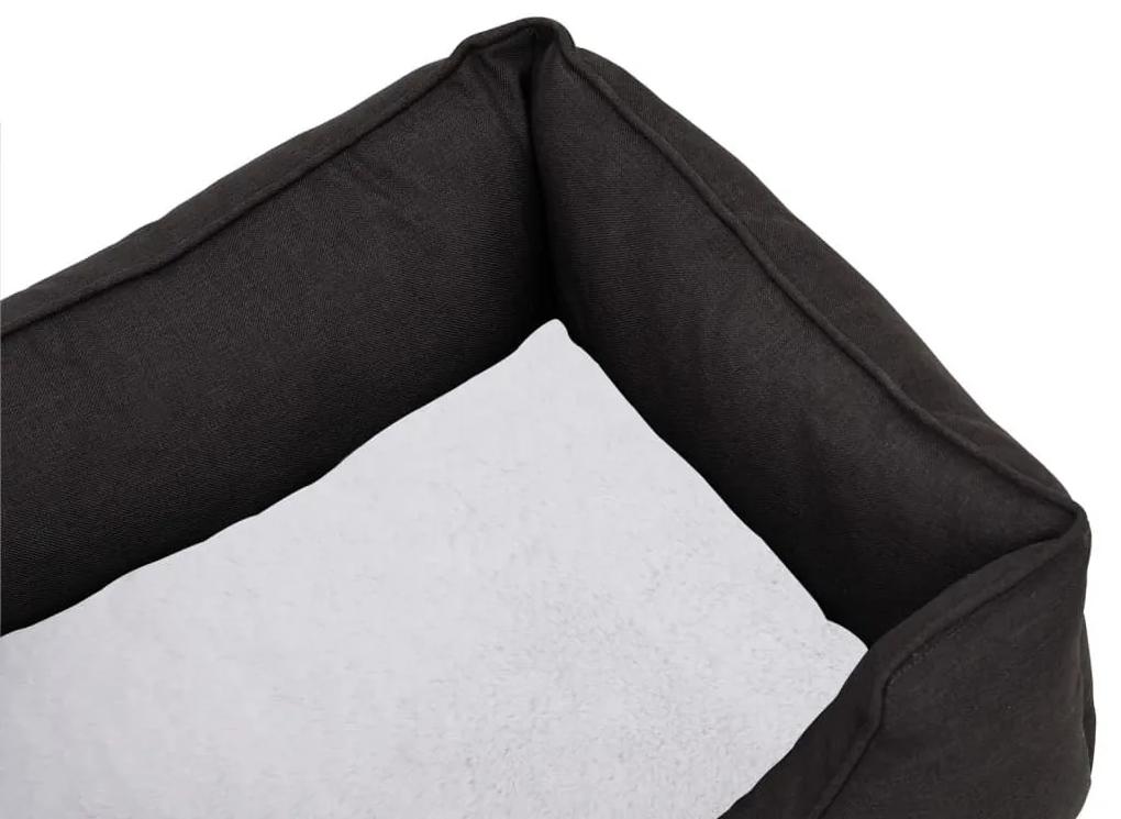 Κρεβάτι Σκύλου Σκ. Γκρι/Λευκό 85,5 x 70 x 23 εκ. Όψη Λινού Φλις - Γκρι