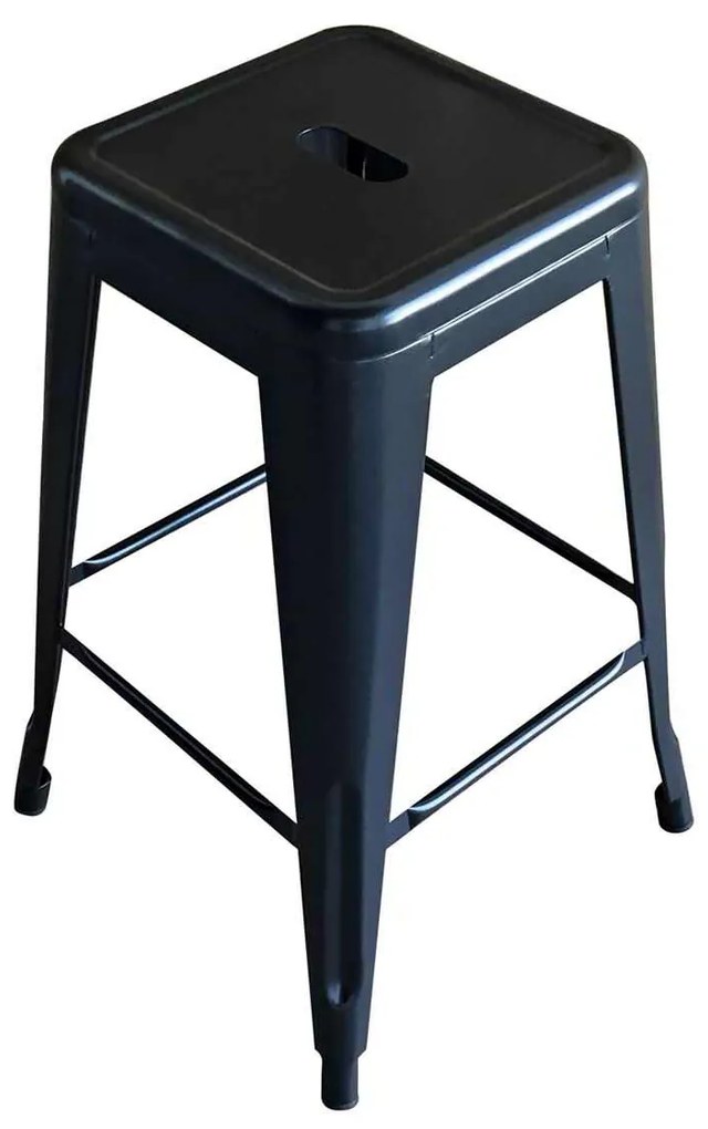 RELIX Σκαμπό Bar H.64cm Στοιβαζόμενο, Μέταλλο Βαφή Μαύρο 43x43 H.64cm