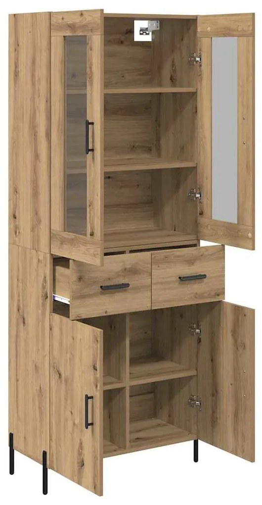 vidaXL Highboard Artisan Oak 69,5 x 34 x 180 εκ. Επεξεργασμένο ξύλο