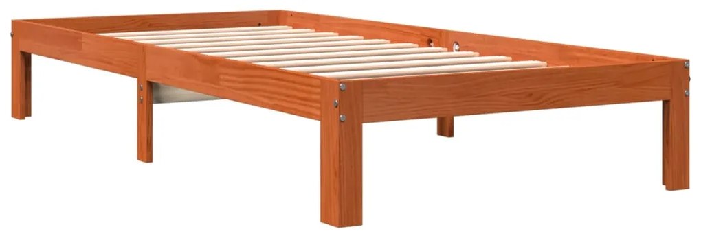 vidaXL Σκελετός Κρεβ. Χωρίς Στρώμα Καφέ Κεριού 75x190 εκ Μασίφ Πεύκο