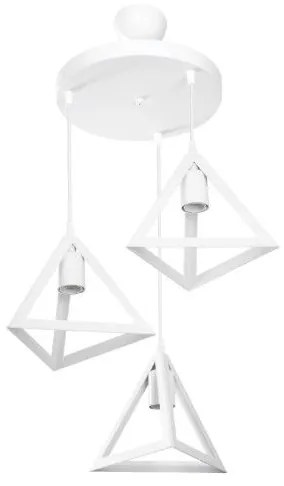 TRIANGLE 203-0164 Μοντέρνο Κρεμαστό Φωτιστικό Καμπάνα Τρίφωτο 3 x E27 IP20 Λευκό Πλαστικό-Μ50 x Π50 x Υ80cm Globostar 203-0164 Λευκό