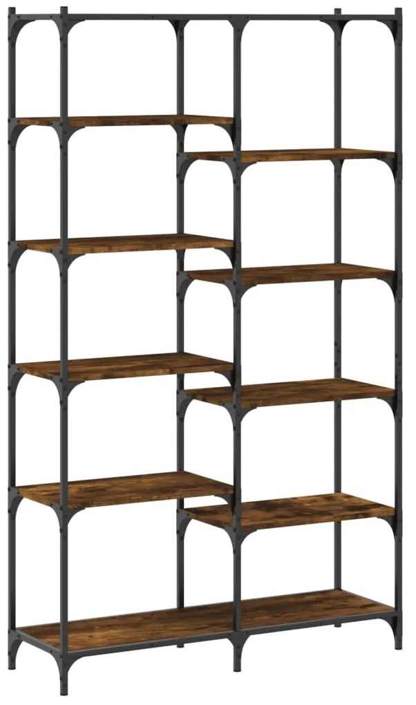 vidaXL Βιβλιοθήκη Καπνιστή Δρυς 100x32x170 εκ. Επεξεργ. Ξύλο / Σίδηρος