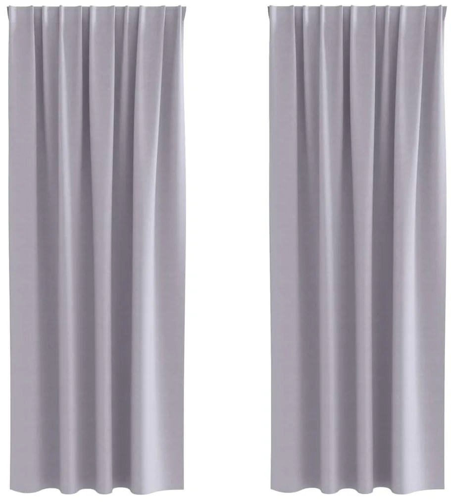 vidaXL Κουρτίνες 2 pcs Μεταλλικό Γκρι 225x140εκ. Πολυεστέρας