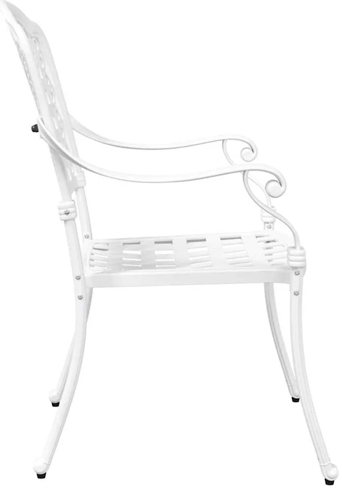 vidaXL Καρέκλα Κήπου 2 pcs Λευκό 55 x 56.5 x 91εκ Αλουμίνιο