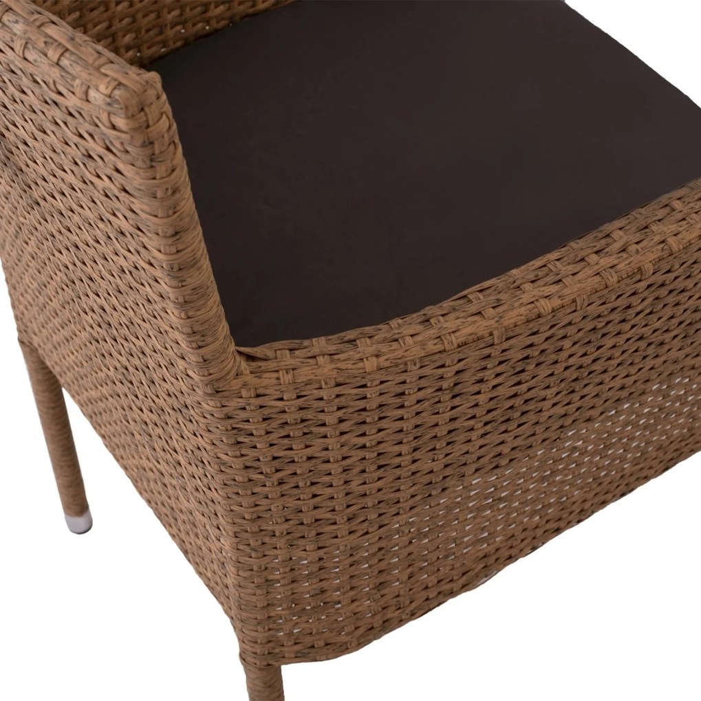 Καρέκλα - Πολυθρόνα NISHA C5684.02 Μεταλλική με Wicker Καφέ - Μόκα &amp; Μαξιλάρι 58x60x87 εκ. 58x60x87 εκ.