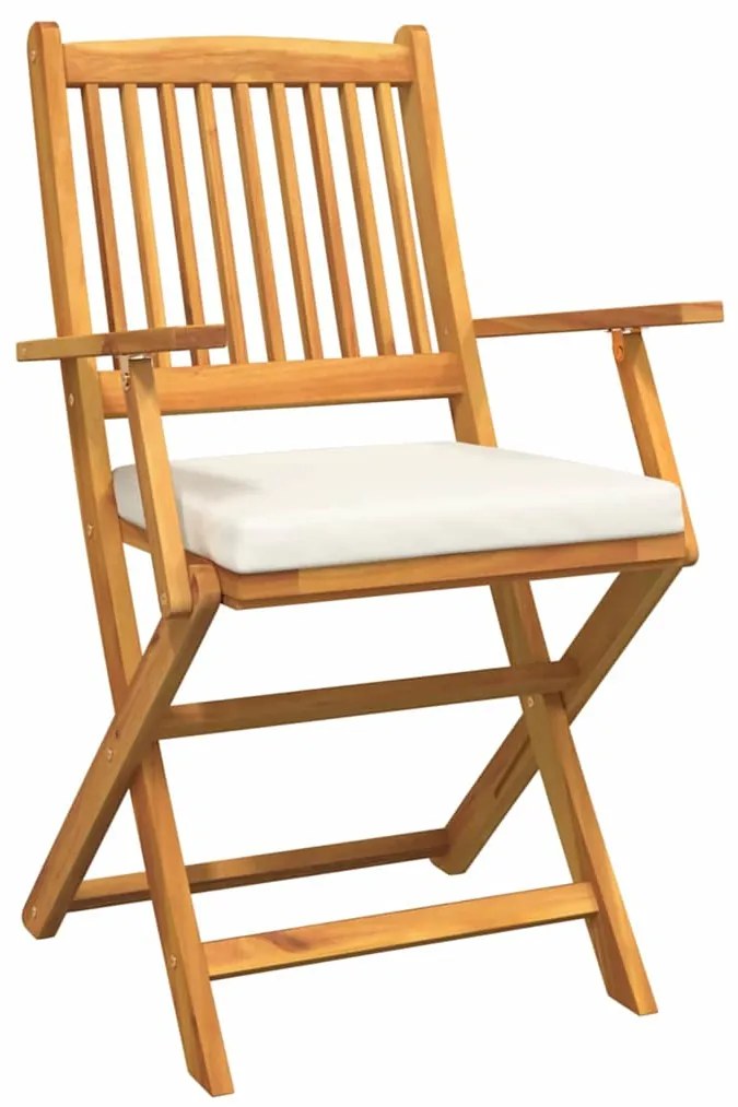 vidaXL Πτυσσόμενη Καρέκλα με μαξιλάρι 8 pcs Λευκό 49 x 57.5 x 92εκ