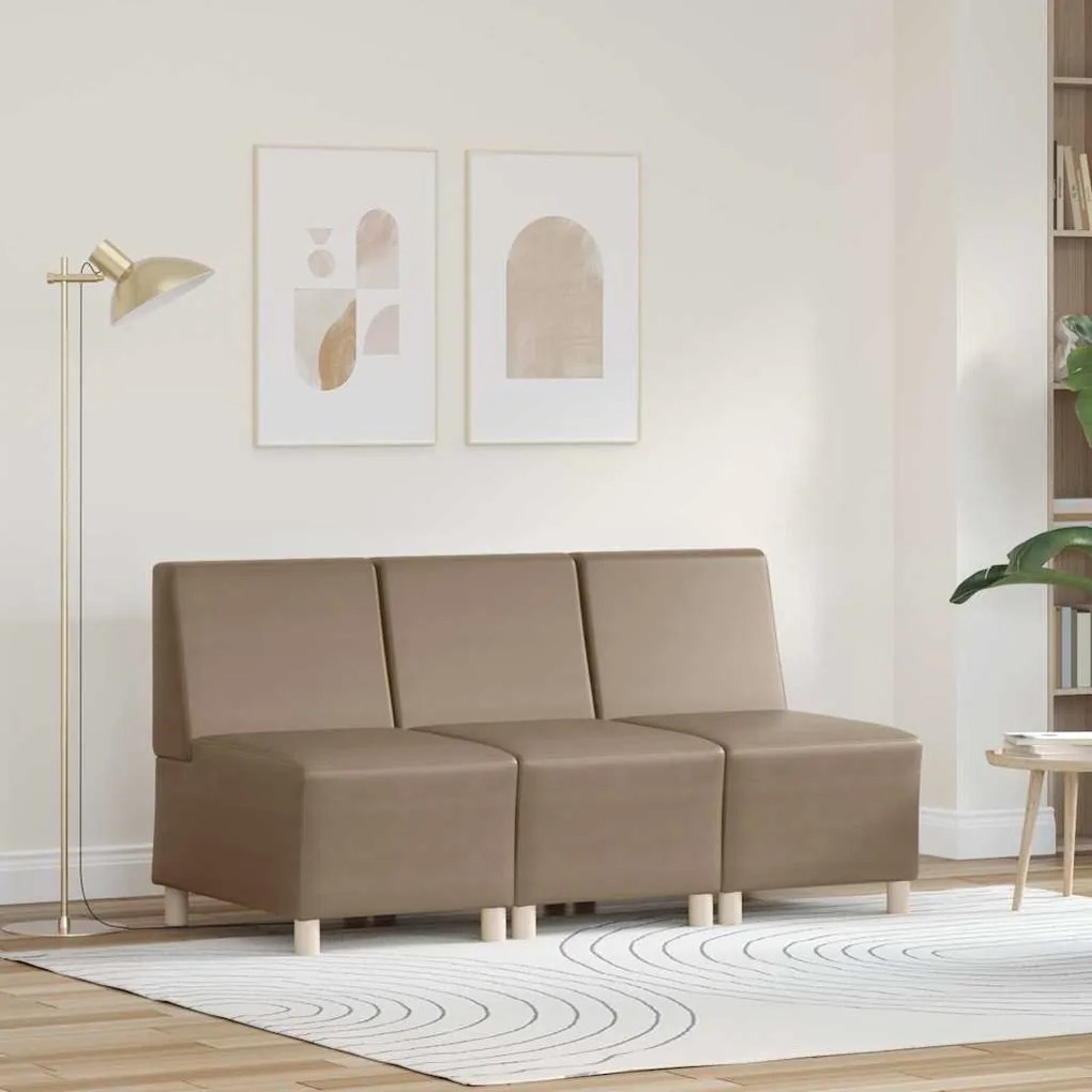 vidaXL Καναπέδες 3 pcs Καπουτσίνο 55 x 74 x 82 εκ. Τεχνητό δέρμα