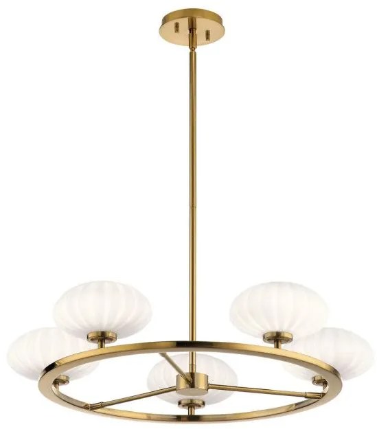 Πολυέλαιος Κρεμαστό Φωτιστικό 5xG9 IP44 Pim Quintiesse Elstead Lighting QN-PIM5-FXG Χρυσό