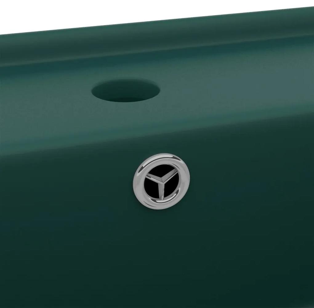 Νιπτήρας με Υπερχείλ. Τετράγωνο Σκ Πράσινο Ματ 41x41εκ Κεραμικό - Πράσινο