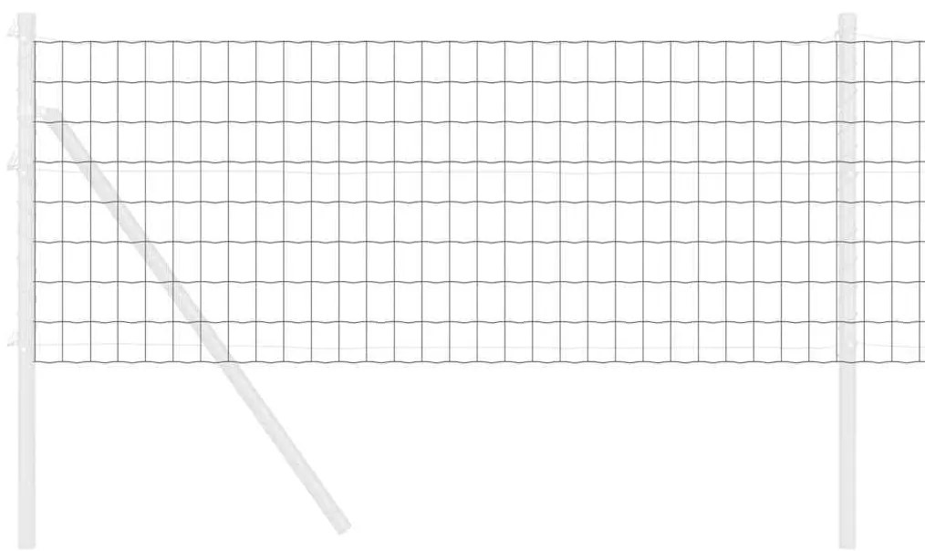 vidaXL Φράχτης Εuro Γκρι 0.8 x 10 m Σίδηρος με επικάλυψη PVC