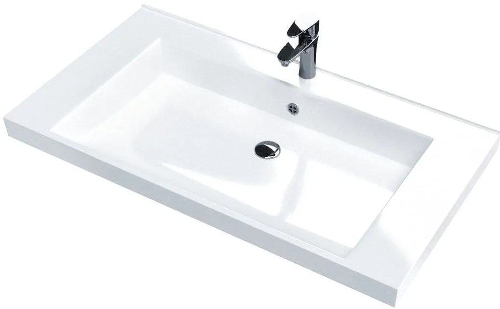 Νιπτήρας Sanitec Lido-Silver-Metal-Μήκος 65 εκ.