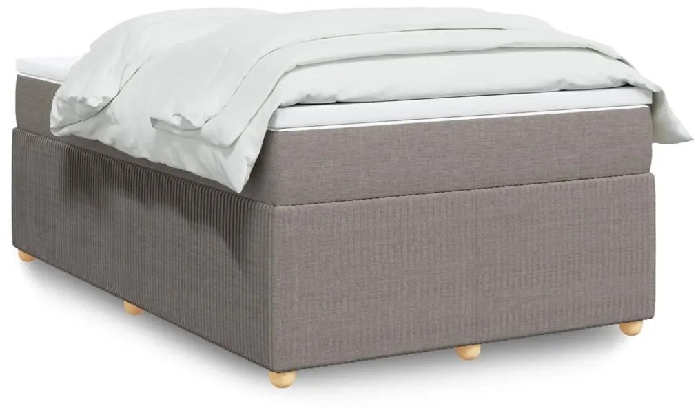 Κρεβάτι Boxspring με Στρώμα Taupe 120x190 εκ. Υφασμάτινο - Μπεζ-Γκρι